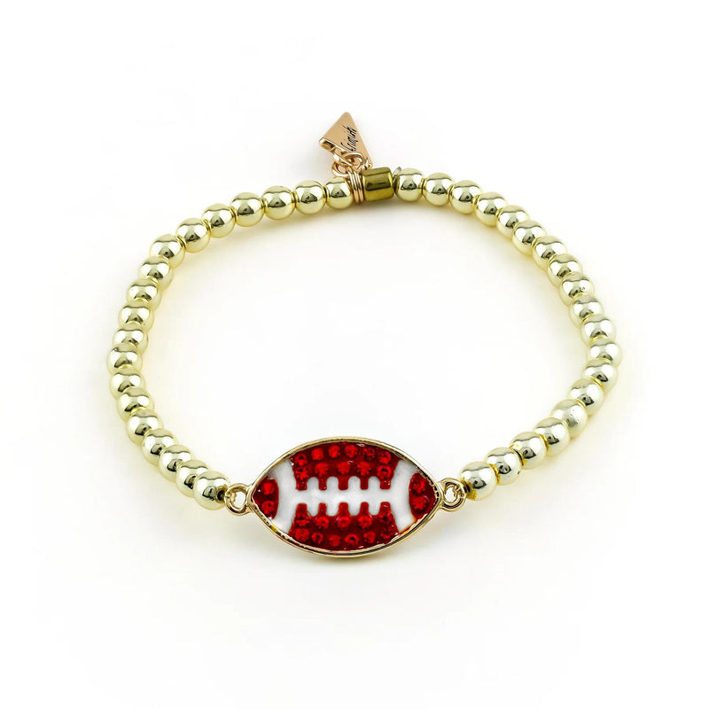 White/Red Football Single Bracelet