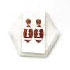 Football Acrylic Glitter Statement Earrings