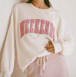 Oversized Weekends Sweatshirt-Bone