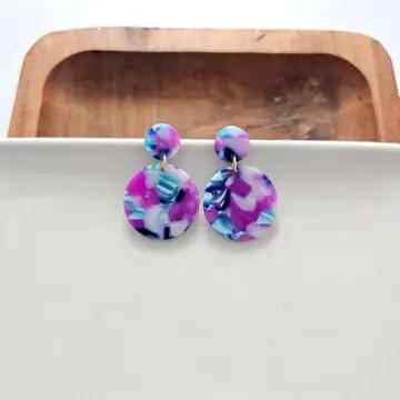 Addy Earrings-Purple Fall Party