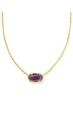 Elisa Framed Pendant Necklace-Dark Purple