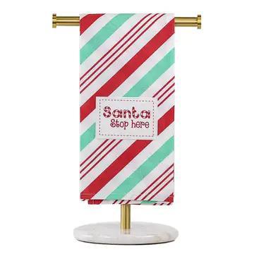 Santa Stop Here Candy Stripe Towel