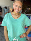 V-Neck Terry Tee in Green Juice by Z Supply