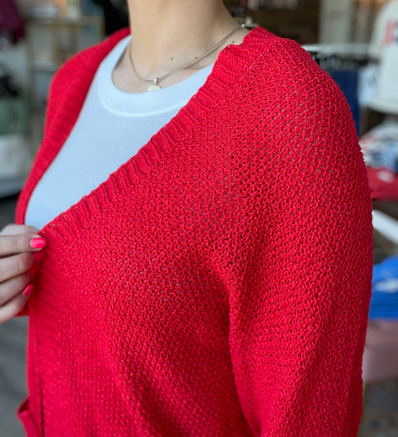 Aly Cardigan-Red