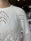Marissa Crochet Mesh Sweater in Vintage Cream by Another Love