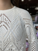 Marissa Crochet Mesh Sweater in Vintage Cream by Another Love