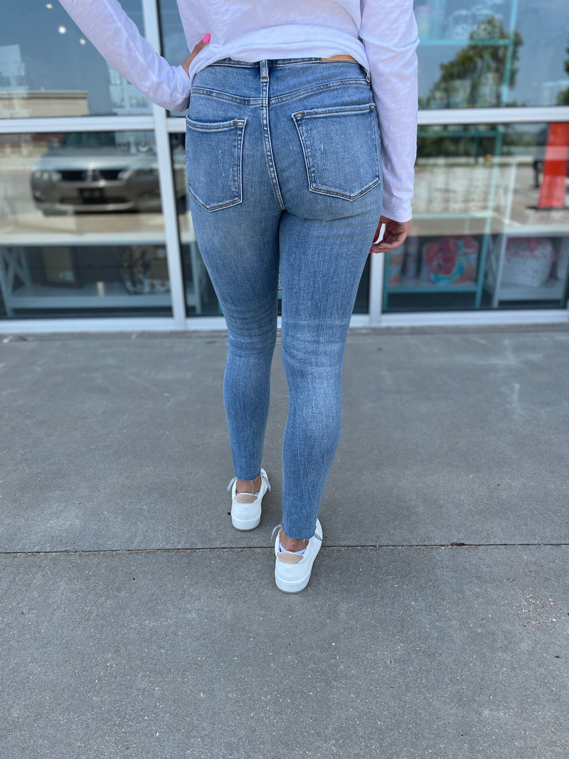 Gisele Tahiti High Rise Ankle Skinny Jeans by Dear John