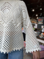 Marissa Crochet Mesh Sweater in Vintage Cream by Another Love
