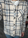 Cream Boyfriend Flannel Shirt