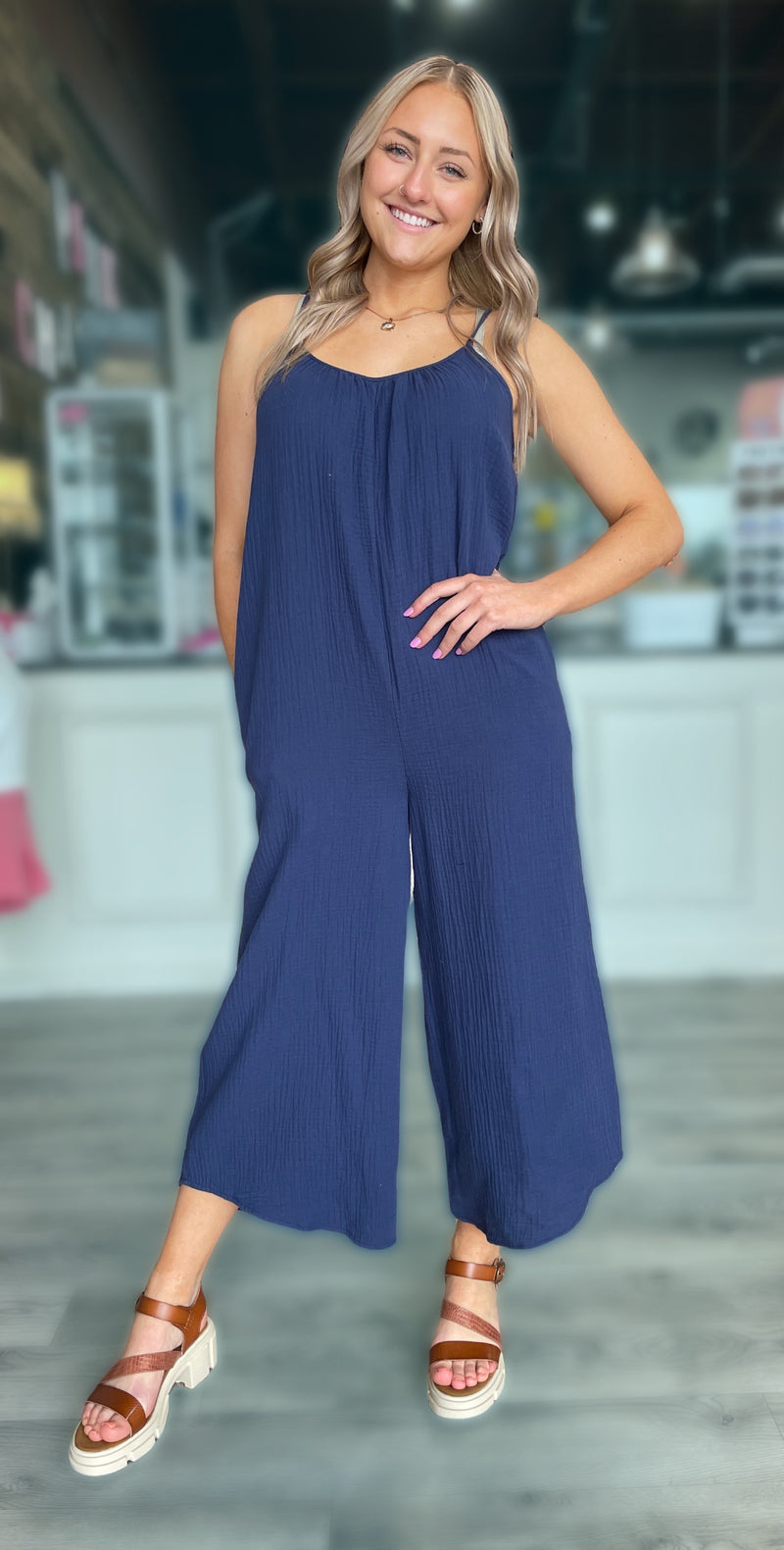 The Flared Jumpsuit in Indigo Dream by Z Supply
