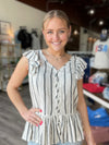 Ona Top in Black & Cream Stripe by Dear John