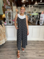 Ditsy Flared Jumpsuit in Black by Z Supply