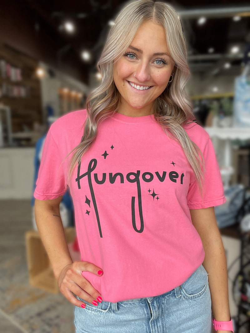 Hungover Graphic Tee in Peony