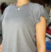 Abby Flutter Tee in Soft Charcoal Heather by Z Supply