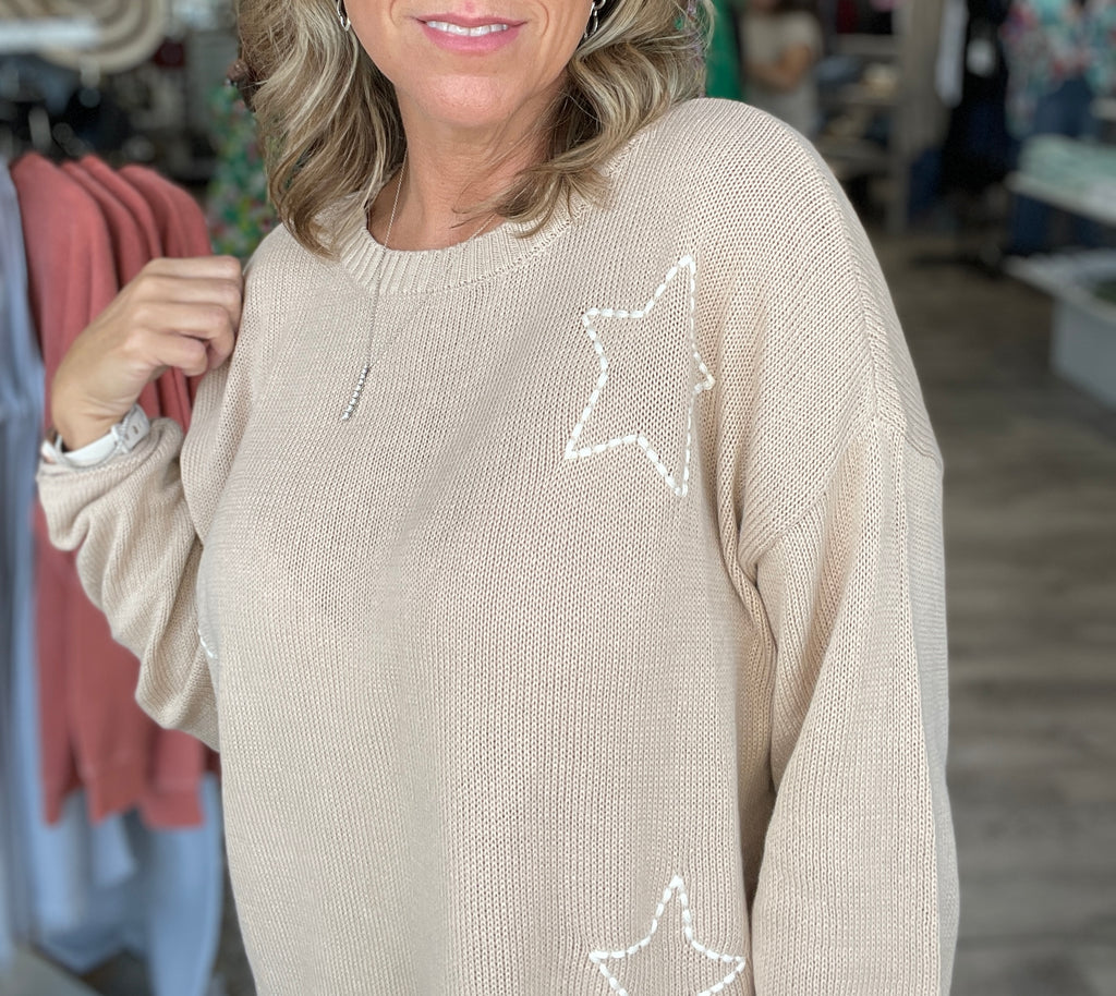 Sienna Open Star Sweater in Birch by Z Supply