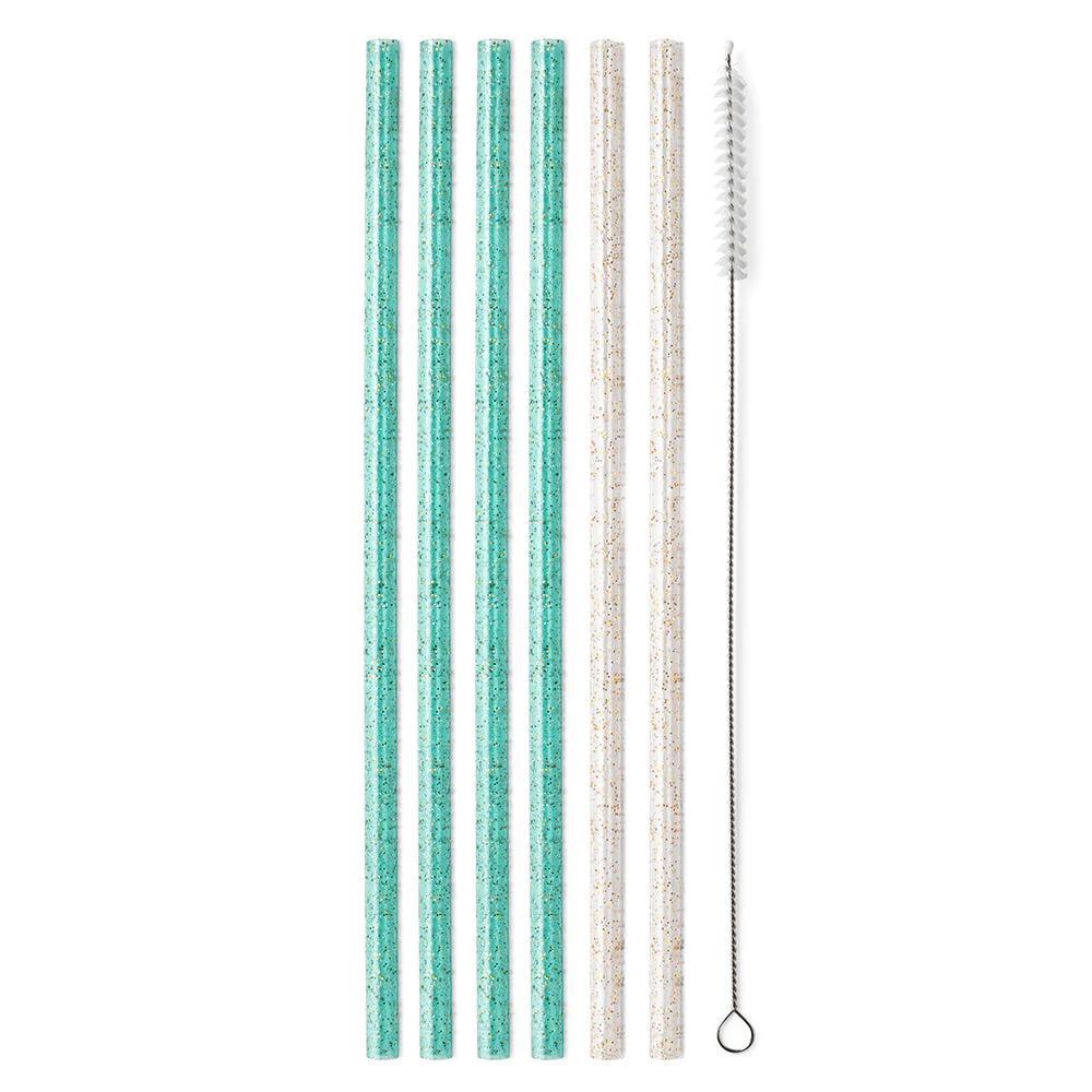 Rainbow Glitter Reusable Straw Set by Swig Life – Turtle Central Gift Shop