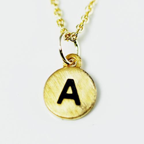 Dainty Disc Initial Necklace