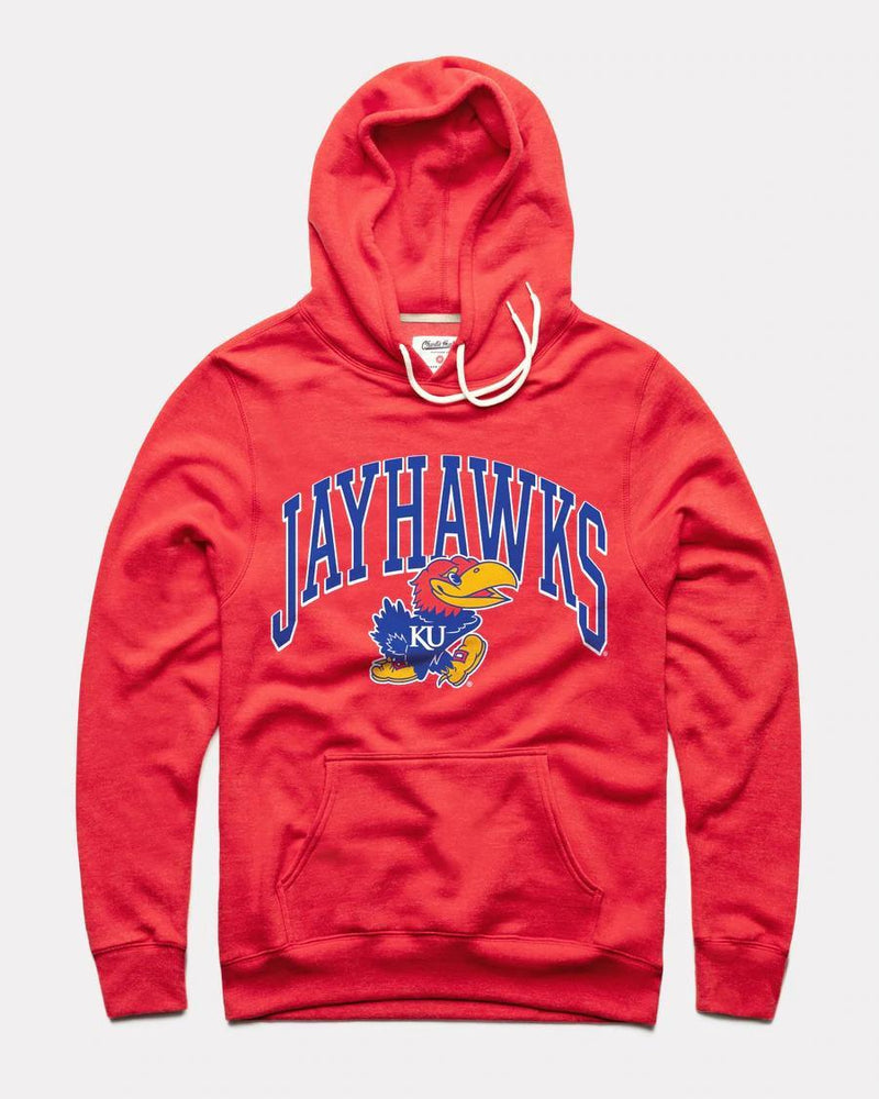 KU Jayhawks Arch Red Hoodie by Charlie Hustle
