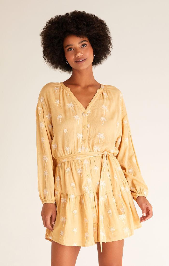 Easy To Love Palm Dress-Wheat