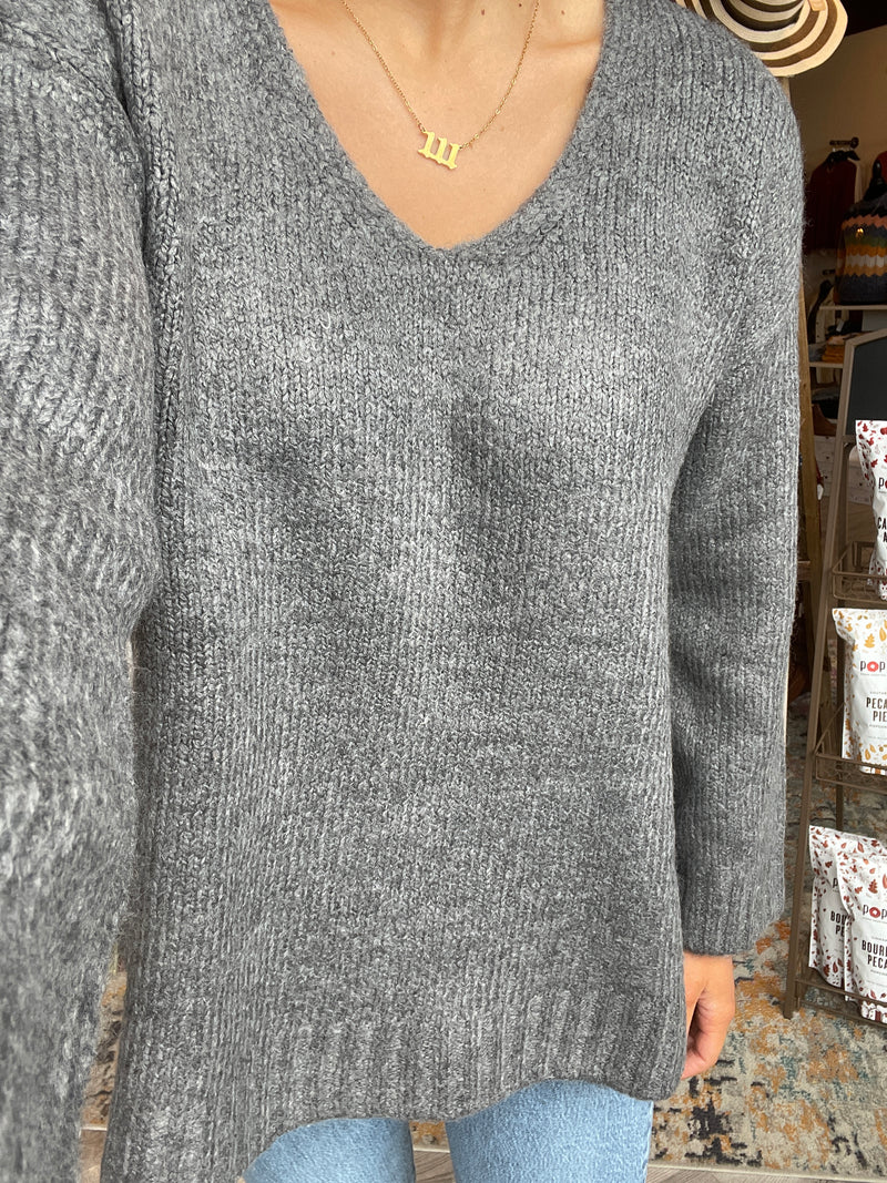 Weekender Sweater Dark Heather Grey by Z Supply