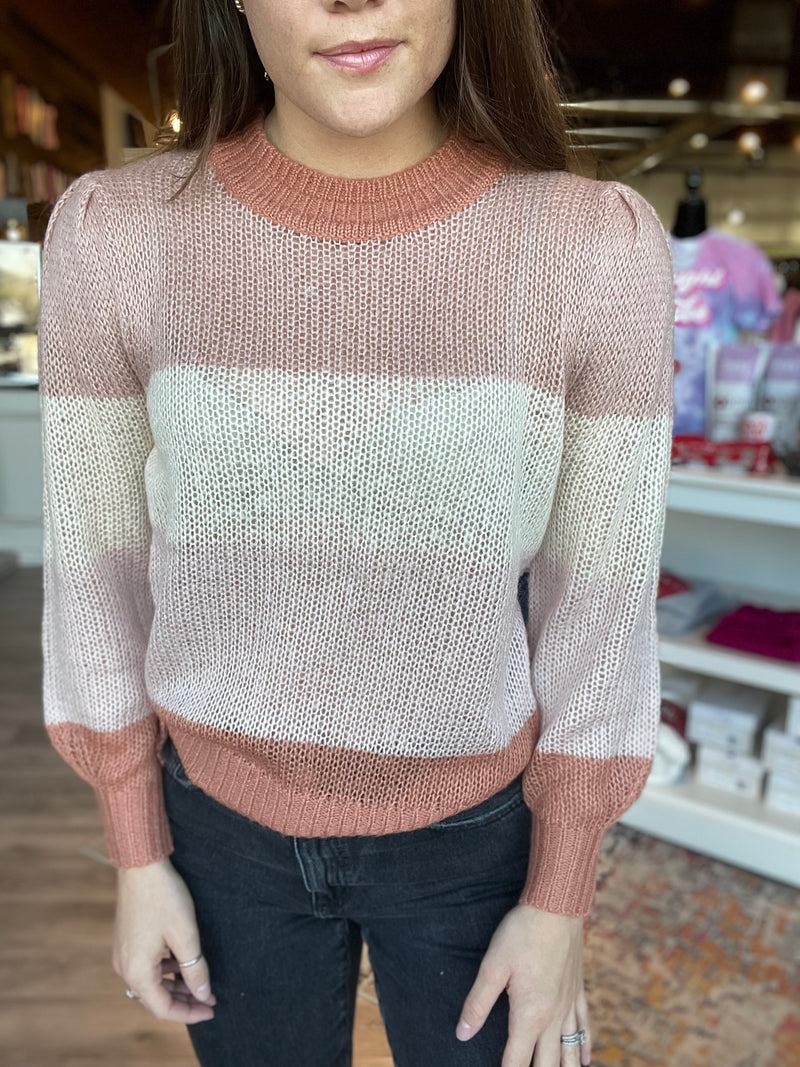 Casey Sweater-Rust Stripe