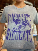 Vintage Grey K-State Wildcats Game Day T-Shirt by Charlie Hustle