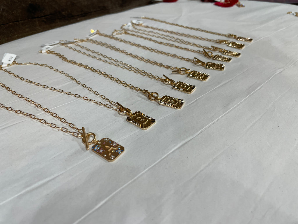 Initial Necklace with Toggle