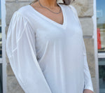 Remy Shirred Shoulder Top by Another Love-White