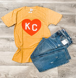Gold & Red KC Heart Vintage Tee by Charlie Hustle