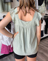 Sage Square Neck Top