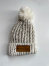 Sherpa Lined Kansas City Leather Patch Beanie