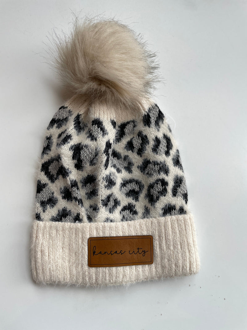 Kansas City Patch Leopard Beanie