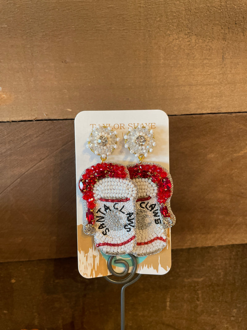 Santa Claws Beaded Earrings