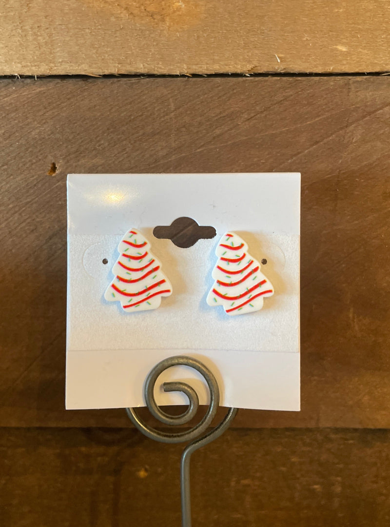 Christmas Tree Cake Stud Earrings