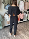 Kahlo Gauze Jumpsuit-Black