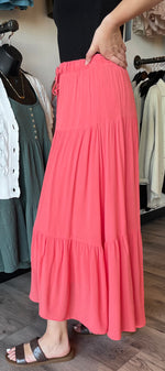 Alba Maxi Skirt-Coral Red