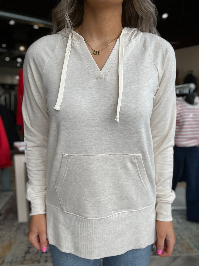 Jacey Pullover Hoodie-Cream