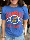 Kansas Jayhawks Magnified Royal Blue T-Shirt by Charlie Hustle