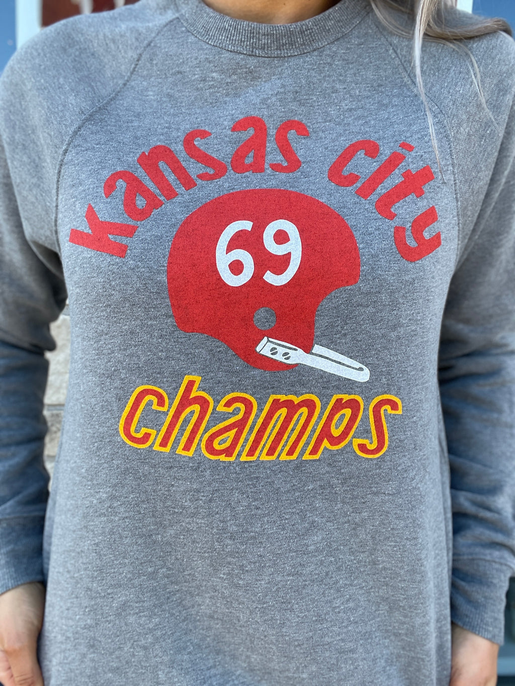 1960 Kansas City Football Athletic Grey Crewneck | Charlie Hustle 03 / XXXL