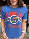 Kansas Jayhawks Magnified Royal Blue T-Shirt by Charlie Hustle
