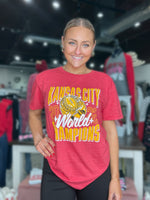 Kansas City 2022 World Champions Red Tee by Charlie Hustle