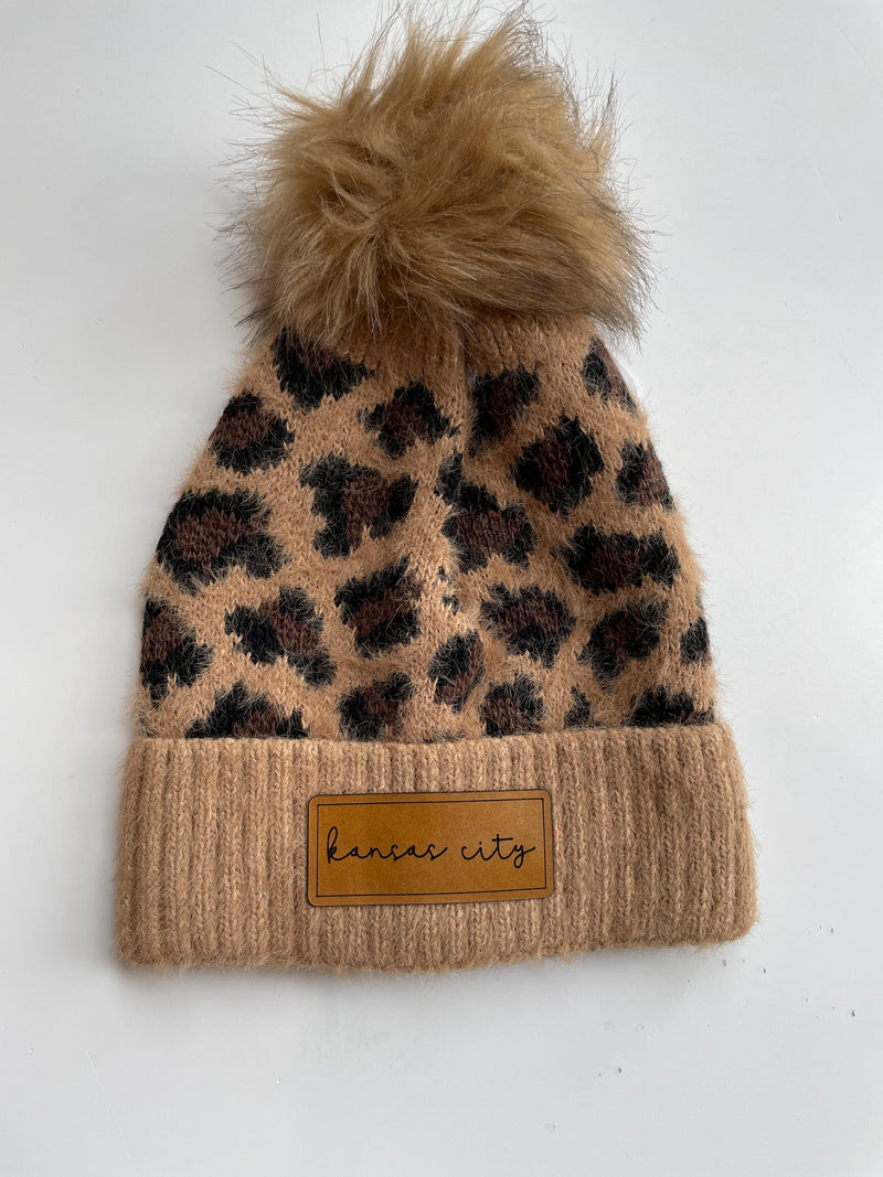 Kansas City Patch Leopard Beanie